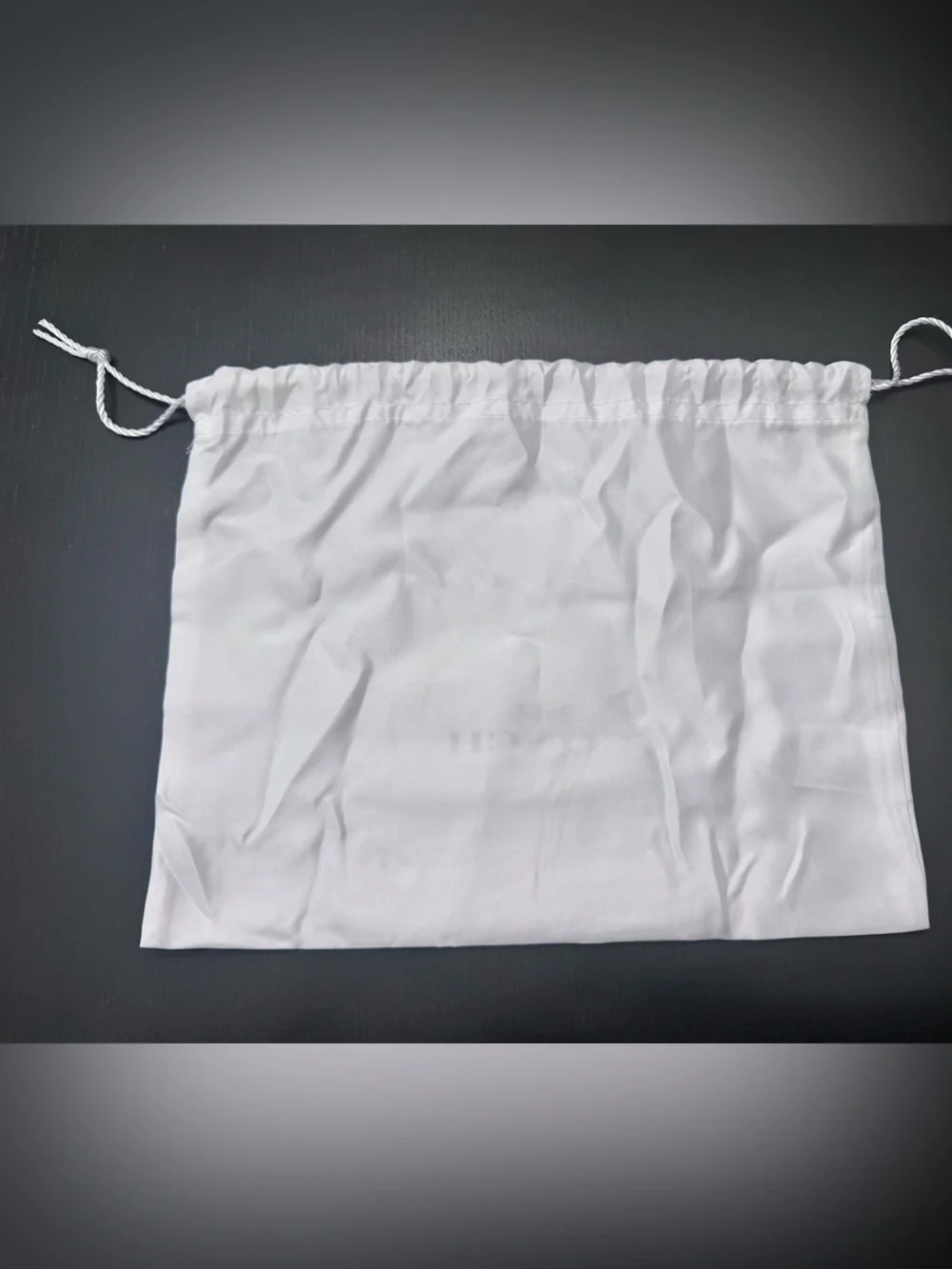 Coach White Drawstring Logo Pouch